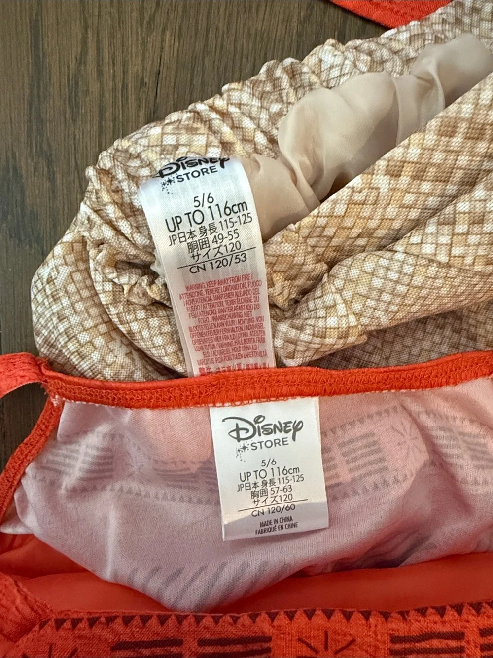 Disney Red Tribal Crop Top with Beige Floral Fringe Skirt Set
